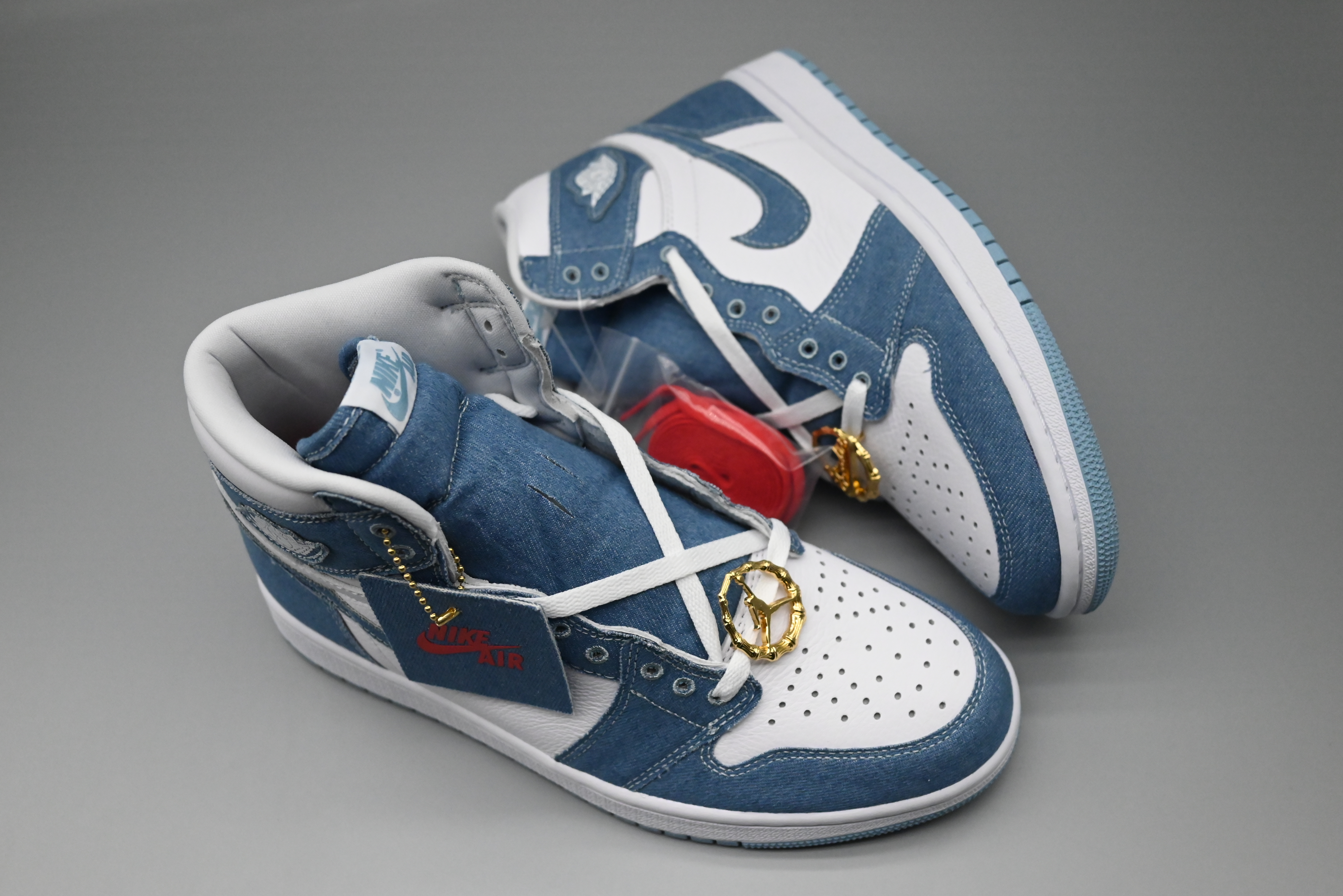 2022 Air Jordan 1 High Jeans Sea Blue White Shoes